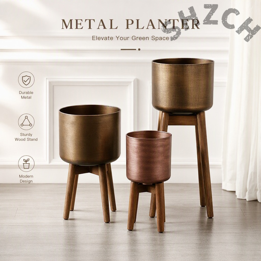 Home Office Industrial Style - Support de plantes en bois industriel