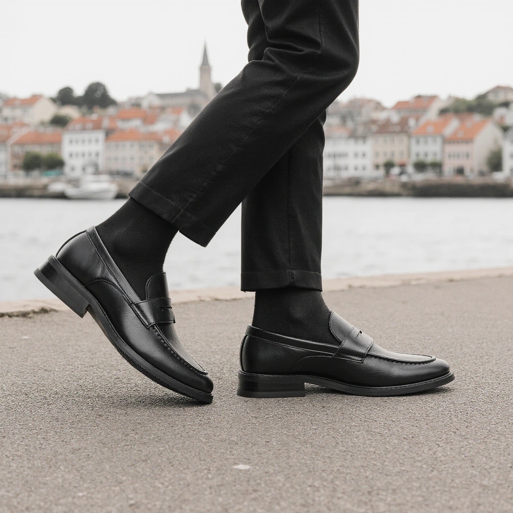 Home Office Makeover - Mocassins noirs pour hommes, chaussures habillées