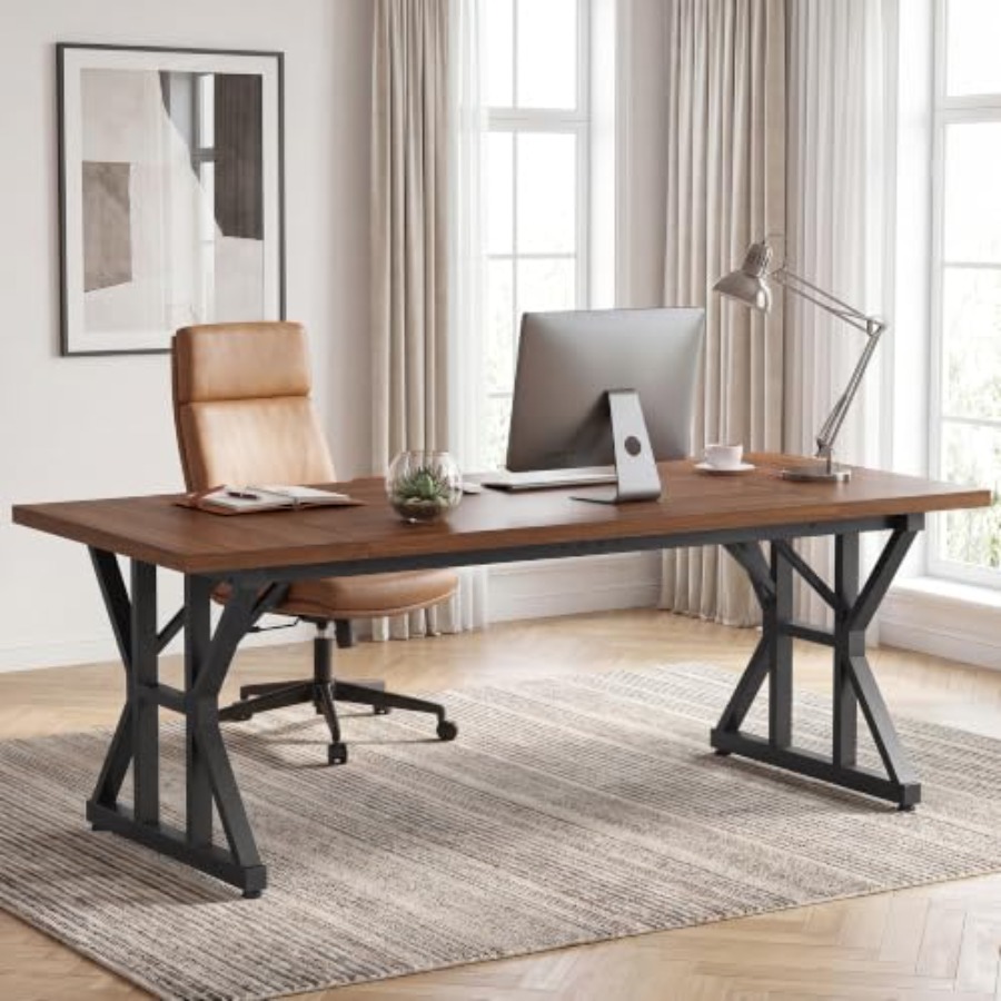 Home Office Industrial Style - Bureau de direction de 71 pouces