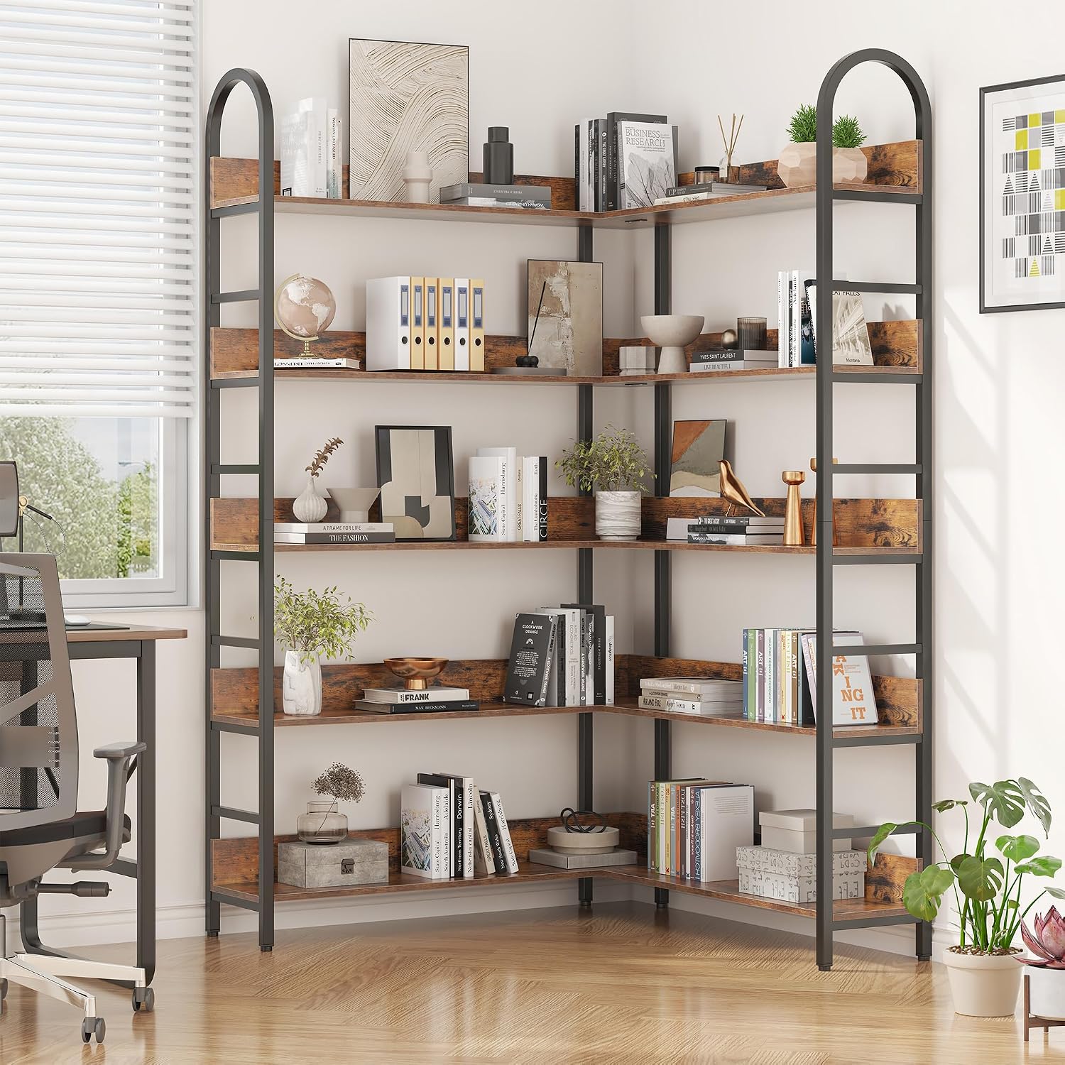 Étagère d'angle haute, bibliot - Home Office Industrial Style avis et prix